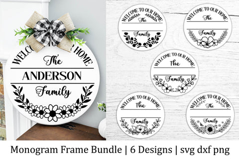 Family Name Monogram SVG Home Sign bundle | So Fontsy SVG Samaha Design 