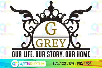 Family name monogram svg SVG Artinrhythm shop 