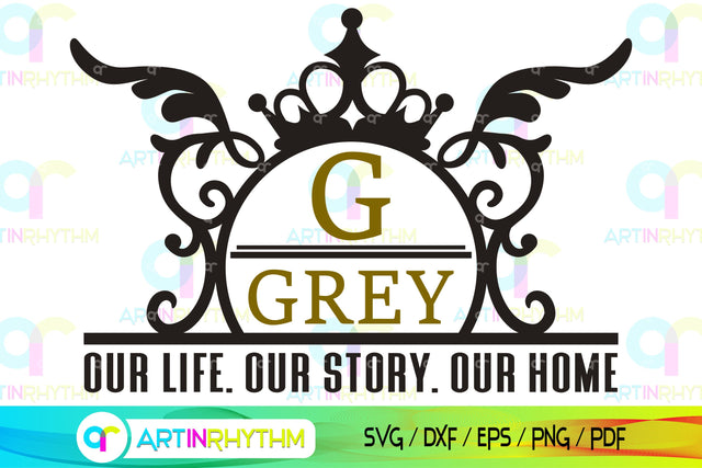 Family name monogram svg SVG Artinrhythm shop 