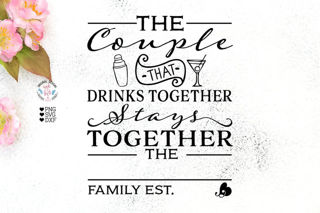 Family Name Sign Cut File and Clipart - Couple Name Frame SVG Graphic House Design 