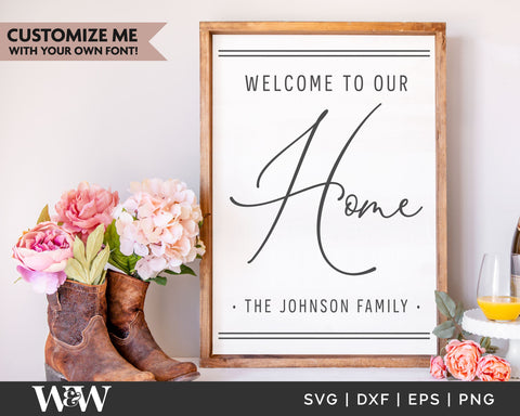Family Name Sign SVG Bundle | Customizable Family Sign Bundle SVG Wood And Walt 