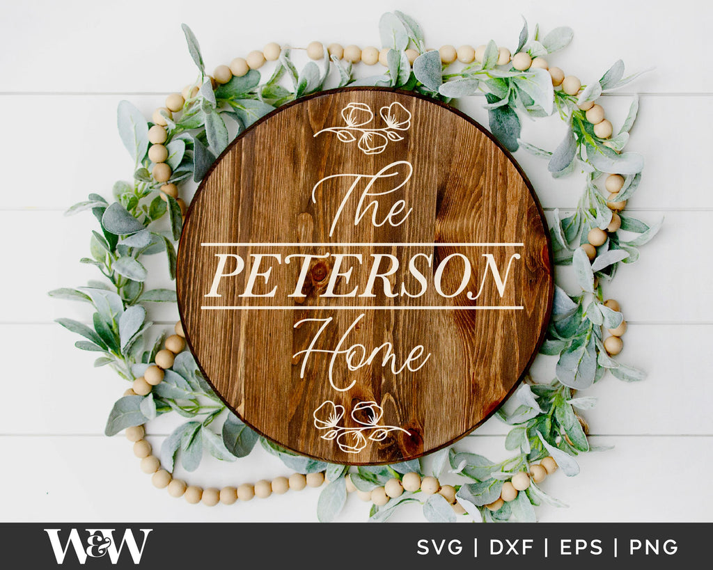 Modern Family Name Sign SVG Bundle | Customizable Family Sign Bundle ...
