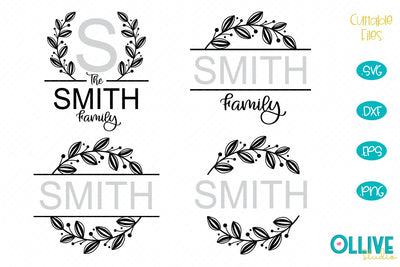 Family Name Split Monogram Bundle SVG SVG Ollive Studio 