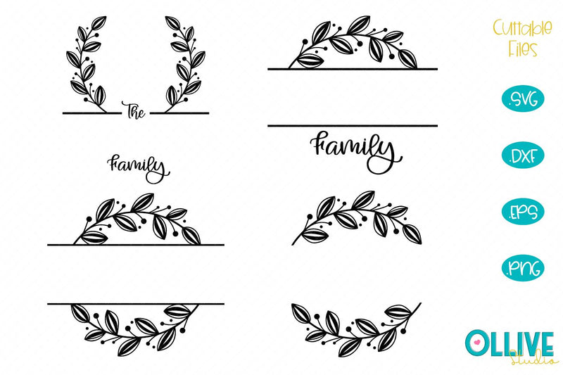 Family Name Split Monogram Bundle SVG - So Fontsy