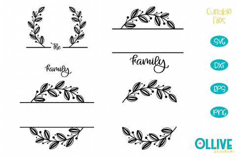 Family Name Split Monogram Bundle SVG SVG Ollive Studio 