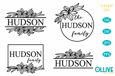 Family Name Split Monogram SVG Bundle SVG Ollive Studio 