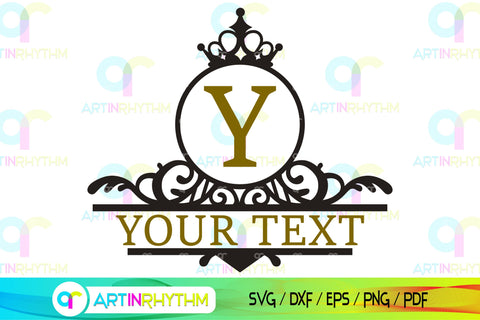 Family name split monogram svg SVG Artinrhythm shop 