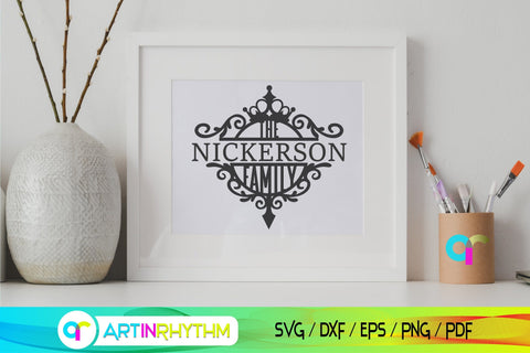 Family name split monogram svg SVG Artinrhythm shop 