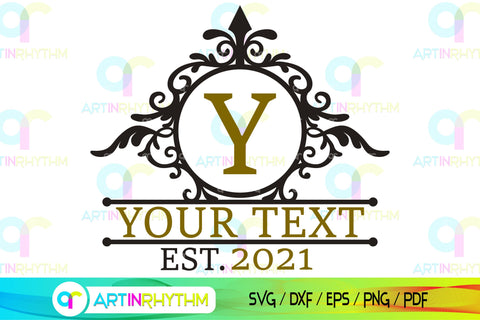 Family name split monogram svg SVG Artinrhythm shop 