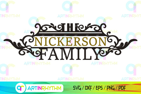 Family name split monogram svg SVG Artinrhythm shop 