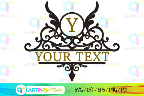 Family name split monogram svg SVG Artinrhythm shop 