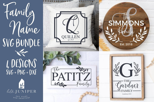 Family Name SVG Bundle | Last Name Sign Bundle SVG LilleJuniper 