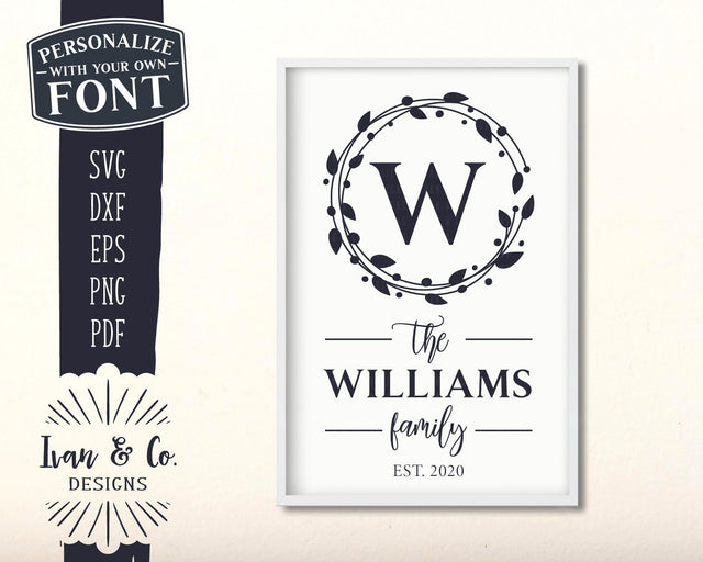 Family Name SVG Files | Last Name | Christmas | Christmas Wreath SVG (884148105) SVG Ivan & Co. Designs 