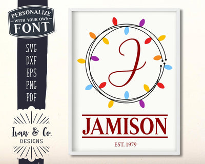 Family Name SVG Files | Last Name | Family Est | Christmas Lights SVG (882719614) SVG Ivan & Co. Designs 