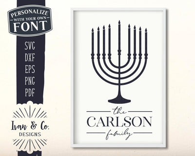 Family Name SVG Files | Last Name | Happy Hanukkah | Hanukkah SVG (894875001) SVG Ivan & Co. Designs 