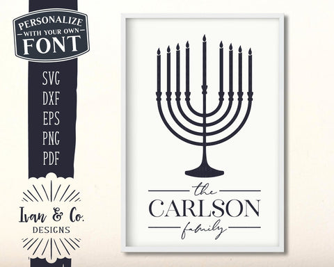Family Name SVG Files | Last Name | Happy Hanukkah | Hanukkah SVG (894875001) SVG Ivan & Co. Designs 