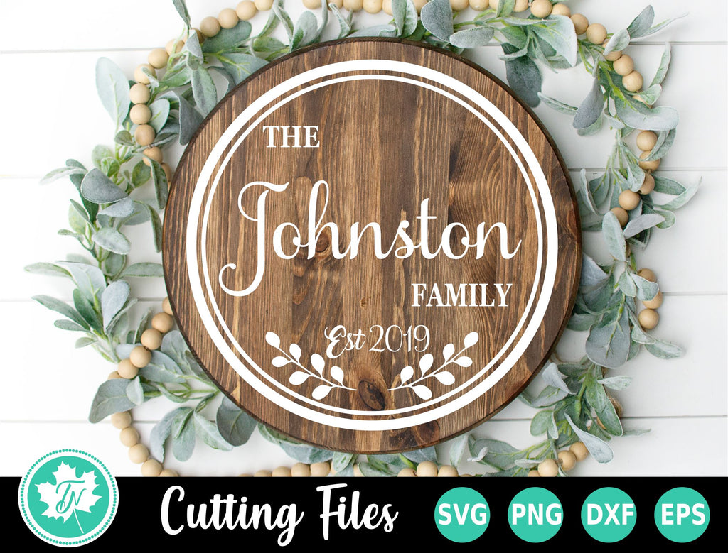 Family Name SVG | Last Name SVG | Round Sign SVG - So Fontsy