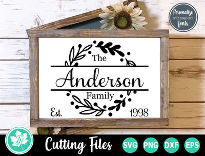 Family Name SVG | Last Name SVG | Wreath SVG SVG TrueNorthImagesCA 