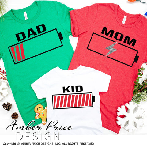 Family Pajamas SVG PNG DXF set | Christmas PJs SVGs for Mom Dad & Kids SVG Amber Price Design 