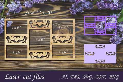 Family photo frame 3d layered svg, Laser cut files, Wooden wall decor 3D Paper AnastasiyaArtDesign 