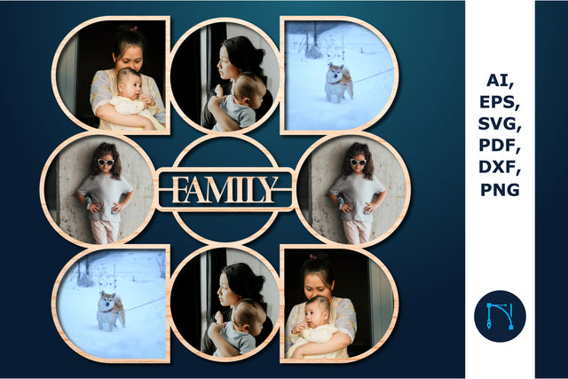 family photo frame SVG, Laser cut SVG SVG MD JOYNAL ABDIN 