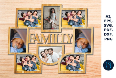 family photo frame SVG, Laser cut SVG SVG MD JOYNAL ABDIN 