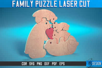 Family Puzzle Laser Cut SVG |Love Puzzle Laser Cut SVG Design | CNC Files SVG Fly Design 