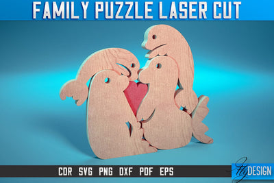Family Puzzle Laser Cut SVG |Love Puzzle Laser Cut SVG Design | CNC Files SVG Fly Design 