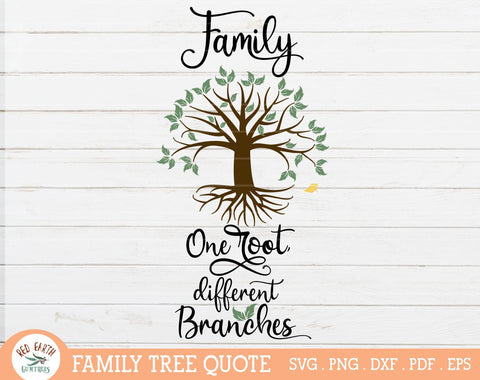 Family quote SVG,Family one root different branches SVG,PNG,DXF SVG Redearth and gumtrees 