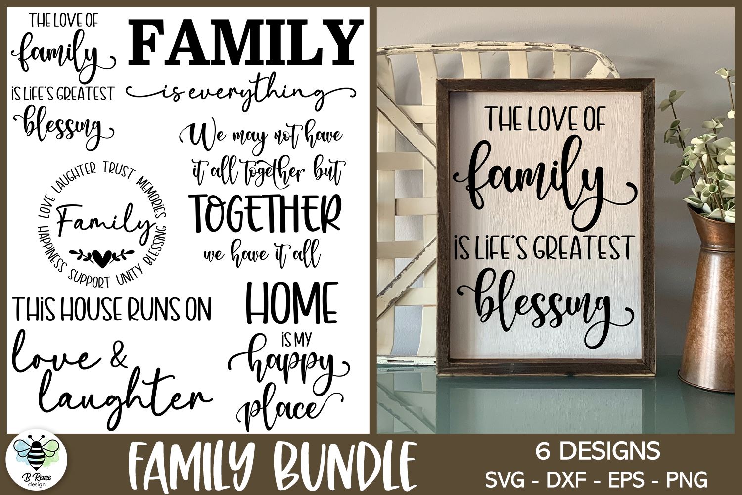 Family Quotes Sign SVG Bundle - So Fontsy