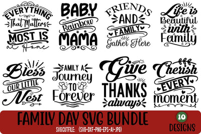 Family Quotes SVG Bundle, Home Sign SVG - 10 Design SVG Blessedprint 