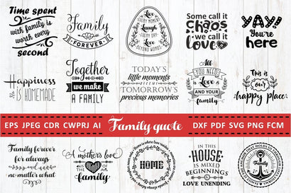 Family Quotes SVG bundle Vol. 1 Quotes & Sayings Cut Files SVG Zoya Miller 