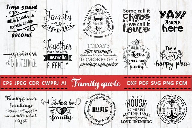 Family Quotes SVG bundle Vol. 1 Quotes & Sayings Cut Files SVG Zoya Miller 