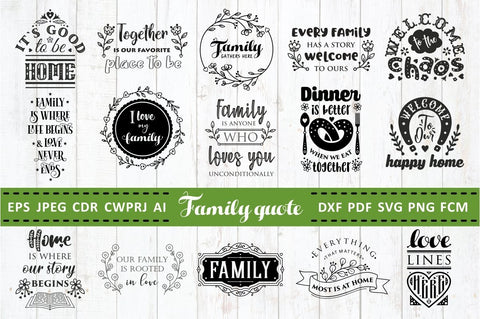 Family Quotes SVG bundle Vol. 2 Quotes & Sayings dxf pdf png SVG Zoya Miller 
