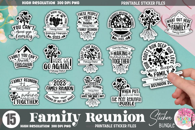 Family Reunion Sticker Bundle Sublimation DESIGNS DARK 