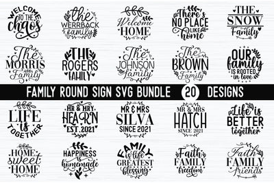 Family Round Sign SVG Bundle SVG akazaddesign 