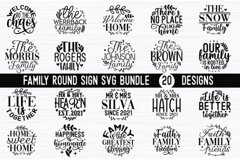 Family Round Sign SVG Bundle SVG akazaddesign 