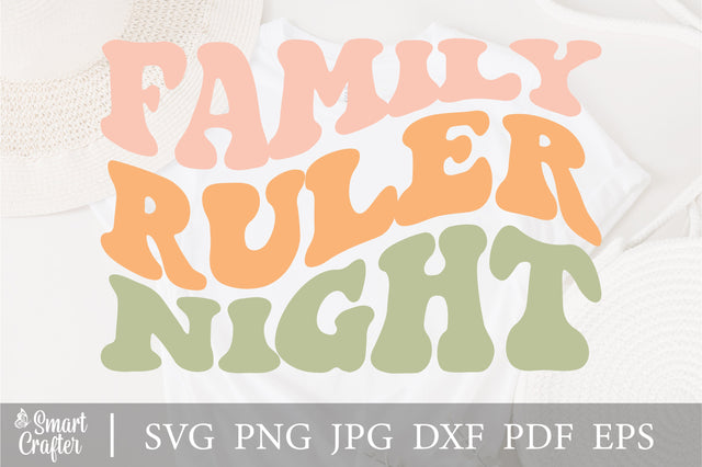 Family Ruler Night svg, wavy style svg, EPS PNG Cricut Instant Download SVG Fauz 