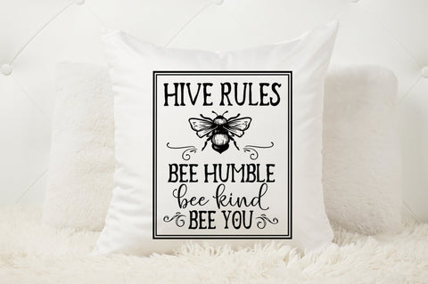 Family Rules SVG - Hive Rules. Bee Humble. Bee Kind. Bee You SVG Pickled Thistle Creative 
