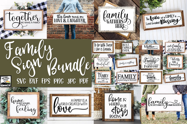 Family Sign Bundle - Farmhouse Signs Bundle SVG Old Market 