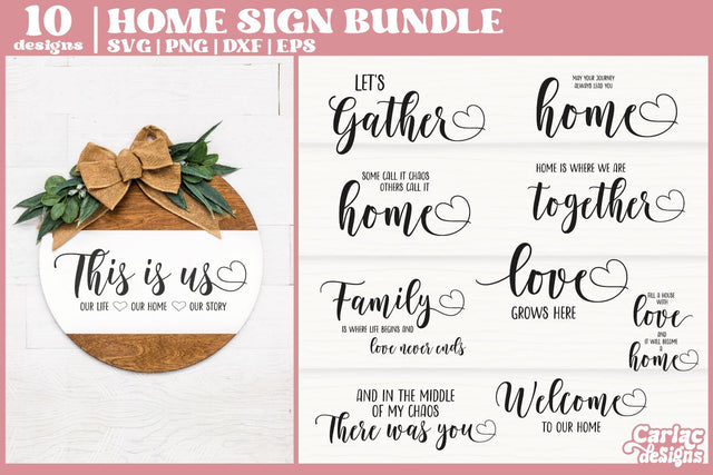 Family Sign SVG Bundle | Home Sign SVG Bundle SVG Carla C Designs 