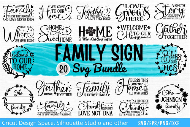 Family Sign SVG Bundle SVG Regulrcrative 