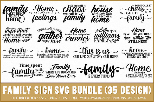 Family Sign SVG Bundle SVG Shetara Begum 