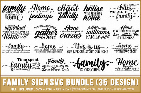 Family Sign SVG Bundle SVG Shetara Begum 
