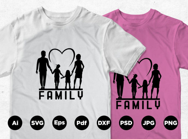 Family Silhouette Design SVG Leamsign Studio 