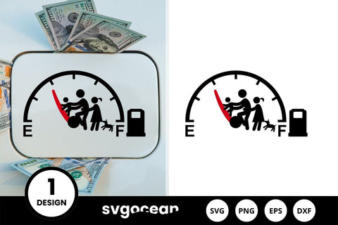 Family Stopping Fuel Gauge Indicator SVG Design SVG SvgOcean 