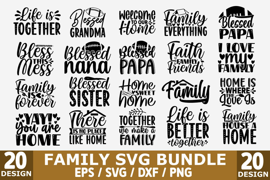 Family SVG Bundle Cut File - So Fontsy