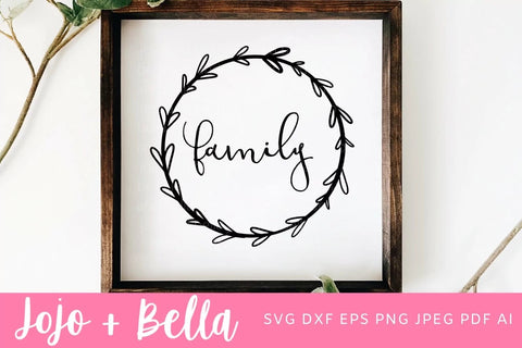 Family SVG Bundle, Family Flower Wreath Bundle SVG, Blessed Family Wreath Svg, Flower Wreath Svg, Gather Svg SVG Jojo&Bella 