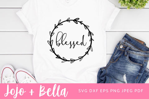 Family SVG Bundle, Family Flower Wreath Bundle SVG, Blessed Family Wreath Svg, Flower Wreath Svg, Gather Svg SVG Jojo&Bella 