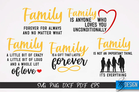 Family SVG Bundle | Family Quotes SVG Design | Fanny Family SVGs v.1 SVG Fly Design 